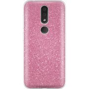 Чехол с блёстками Nokia 4.2 Розовый