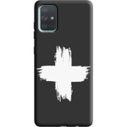 Черный чехол BoxFace Samsung A715 Galaxy A71 Білий хрест ЗСУ