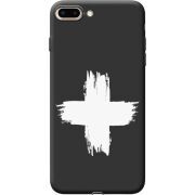 Черный чехол Uprint Apple iPhone 7/8 Plus Білий хрест ЗСУ
