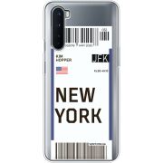Прозрачный чехол BoxFace OnePlus Nord Ticket New York