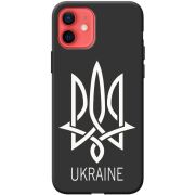 Черный чехол BoxFace Apple iPhone 12 mini Тризуб монограмма ukraine