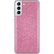Чехол с блёстками Samsung G996 Galaxy S21 Plus Розовый