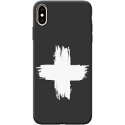 Черный чехол BoxFace Apple iPhone XS Max Білий хрест ЗСУ