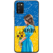 Чехол BoxFace Samsung Galaxy A03s (A037) Україна дівчина з букетом