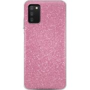 Чехол с блёстками BoxFace Samsung Galaxy A03s (A037) Розовый