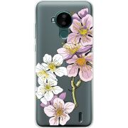 Прозрачный чехол BoxFace Nokia C30 Cherry Blossom