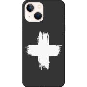 Черный чехол BoxFace Apple iPhone 13 Білий хрест ЗСУ