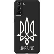 Черный чехол BoxFace Samsung Galaxy S21 Plus (G996) Тризуб монограмма ukraine
