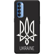 Черный чехол BoxFace OPPO Reno 4 Pro Тризуб монограмма ukraine