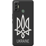 Черный чехол BoxFace Tecno Spark 7 Тризуб монограмма ukraine