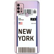 Прозрачный чехол BoxFace Motorola G10 Ticket New York