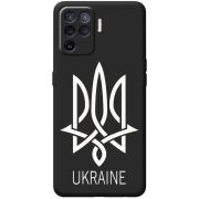 Черный чехол BoxFace OPPO Reno5 Lite Тризуб монограмма ukraine