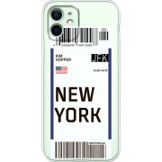 Прозрачный чехол BoxFace Apple iPhone 12 Ticket New York