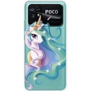 Чехол со стразами Poco C40 Unicorn Queen