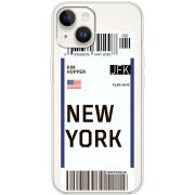 Прозрачный чехол BoxFace Apple iPhone 14 Plus Ticket New York