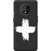 Черный чехол BoxFace OnePlus 7T Білий хрест ЗСУ