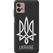 Черный чехол BoxFace Motorola G32 Тризуб монограмма ukraine