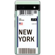 Прозрачный чехол BoxFace Google Pixel 6A Ticket New York