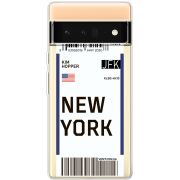Прозрачный чехол BoxFace Google Pixel 6 Pro Ticket New York