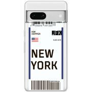 Прозрачный чехол BoxFace Google Pixel 7A Ticket New York
