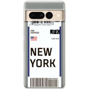 Прозрачный чехол BoxFace Google Pixel 7 Pro Ticket New York