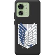 Черный чехол BoxFace Motorola Edge 40 Атака Титанов Крылья Свободы