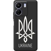 Черный чехол BoxFace Poco C65 Тризуб монограмма ukraine