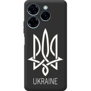 Черный чехол BoxFace Tecno Spark 20 Pro Тризуб монограмма ukraine