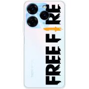 Прозрачный чехол BoxFace Tecno Spark 20 Pro Free Fire Black Logo