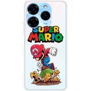 Прозрачный чехол BoxFace Tecno Spark 20 Pro Super Mario