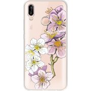 Прозрачный чехол Uprint Huawei P20 Lite Cherry Blossom