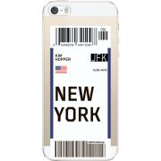 Прозрачный чехол Uprint Apple iPhone 5 / 5S / 5SE Ticket New York