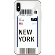 Прозрачный чехол Uprint Apple iPhone X Ticket New York