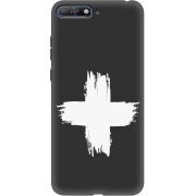 Черный чехол Uprint Huawei Y6 2018 Білий хрест ЗСУ