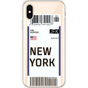 Прозрачный чехол Uprint Apple iPhone XS Ticket New York