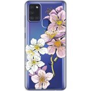 Прозрачный чехол BoxFace Samsung Galaxy A21s (A217) Cherry Blossom