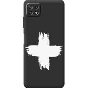 Черный чехол BoxFace Samsung Galaxy A22 5G (A226) Білий хрест ЗСУ