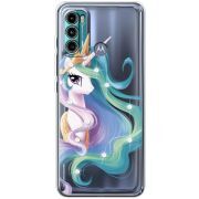 Чехол со стразами Motorola G60 Unicorn Queen