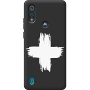 Черный чехол BoxFace Motorola E6i Білий хрест ЗСУ